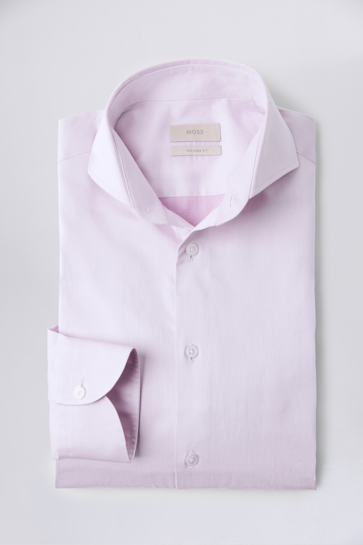 Tailored Fit Pink Satin Weave Shirt 