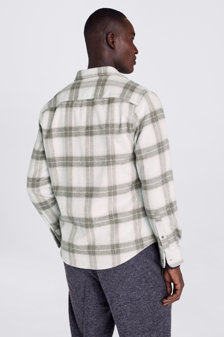 Tailored Fit Grey Check Overshirt.