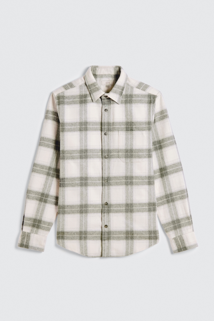 Tailored Fit Grey Check Overshirt.