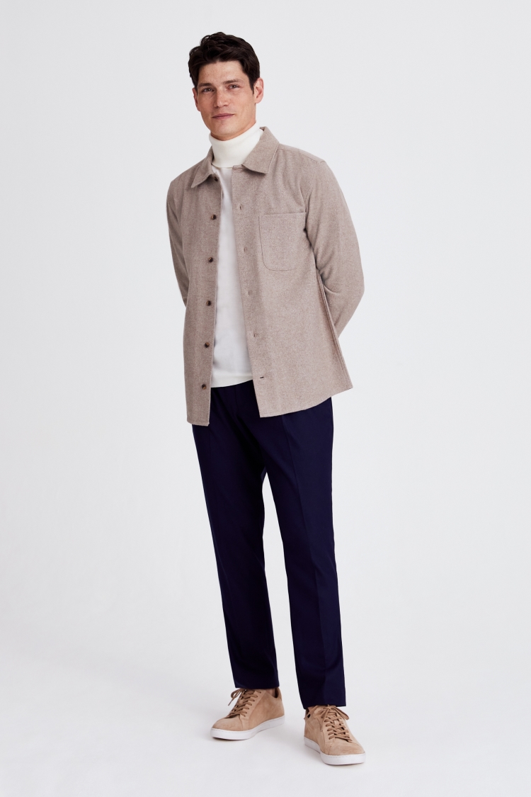 Tailored Fit Oatmeal Overshirt