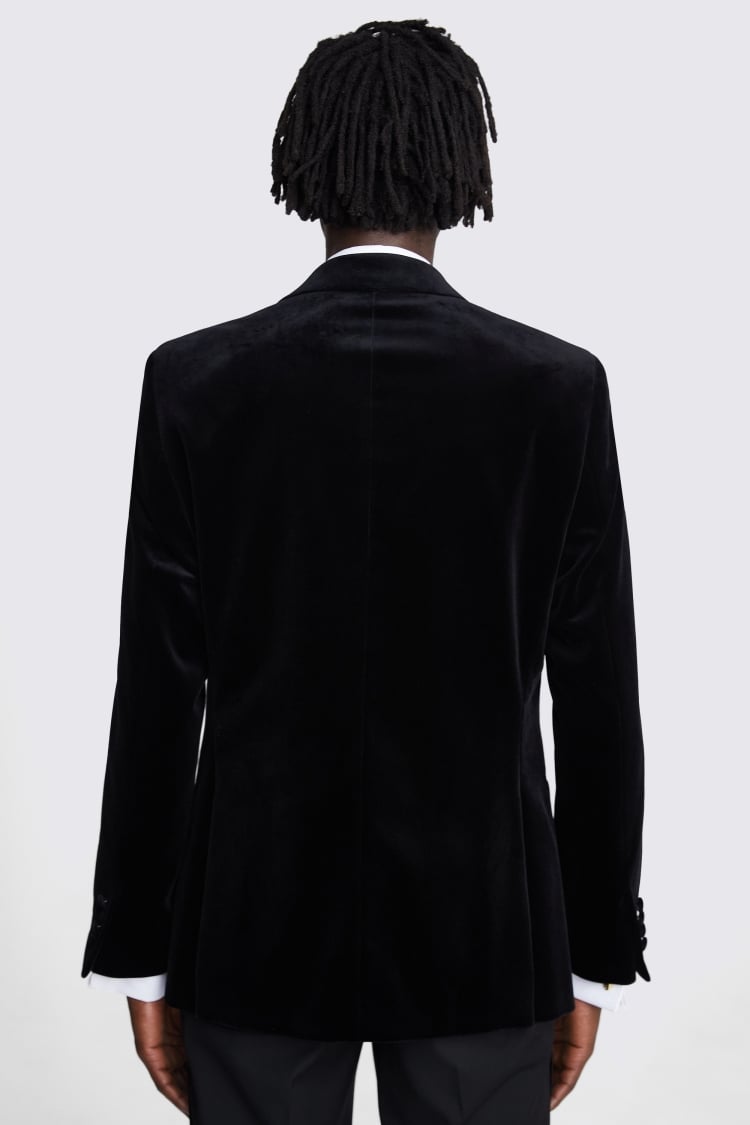 Tailored Fit Black Velvet Jacket