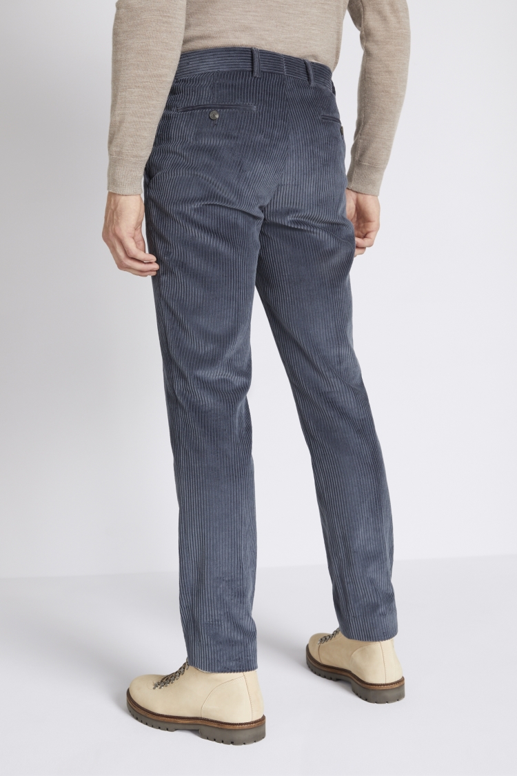 Slim Fit Teal Corduroy Trousers | Buy Online at Moss