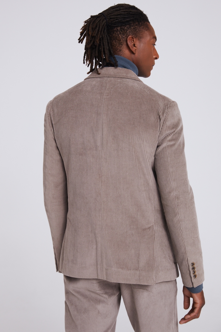 Slim Fit Taupe Corduroy Jacket