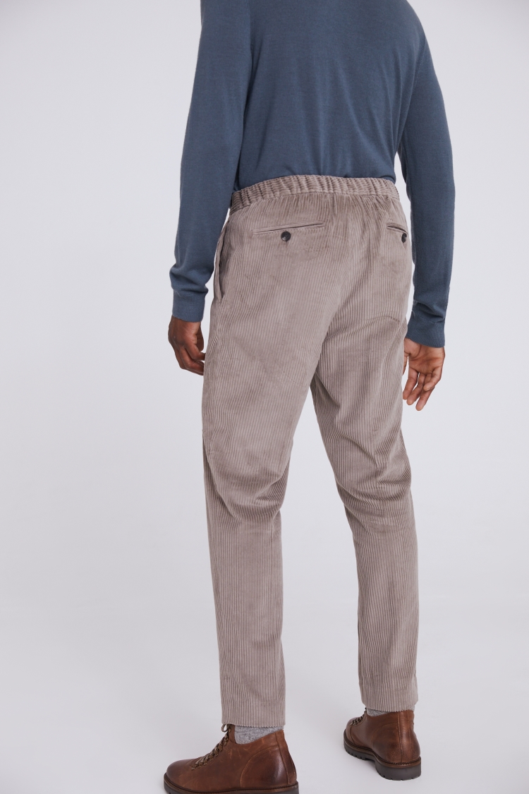 Slim Fit Taupe Corduroy Joggers