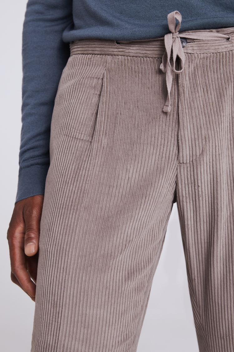 Slim Fit Taupe Corduroy Joggers