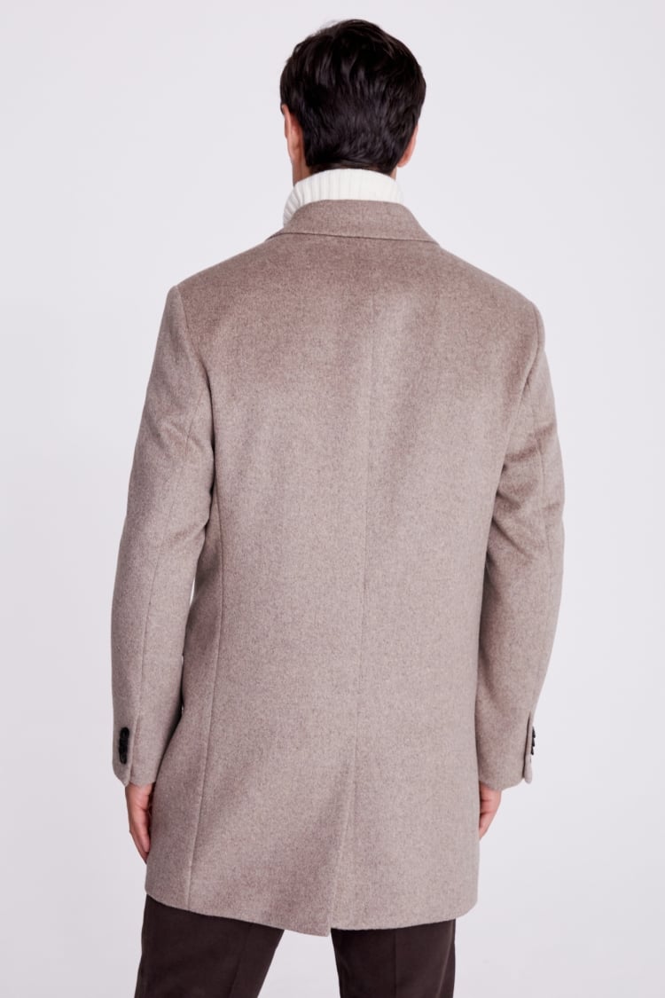 Blue Italian Wool Mohair Blend Overcoat