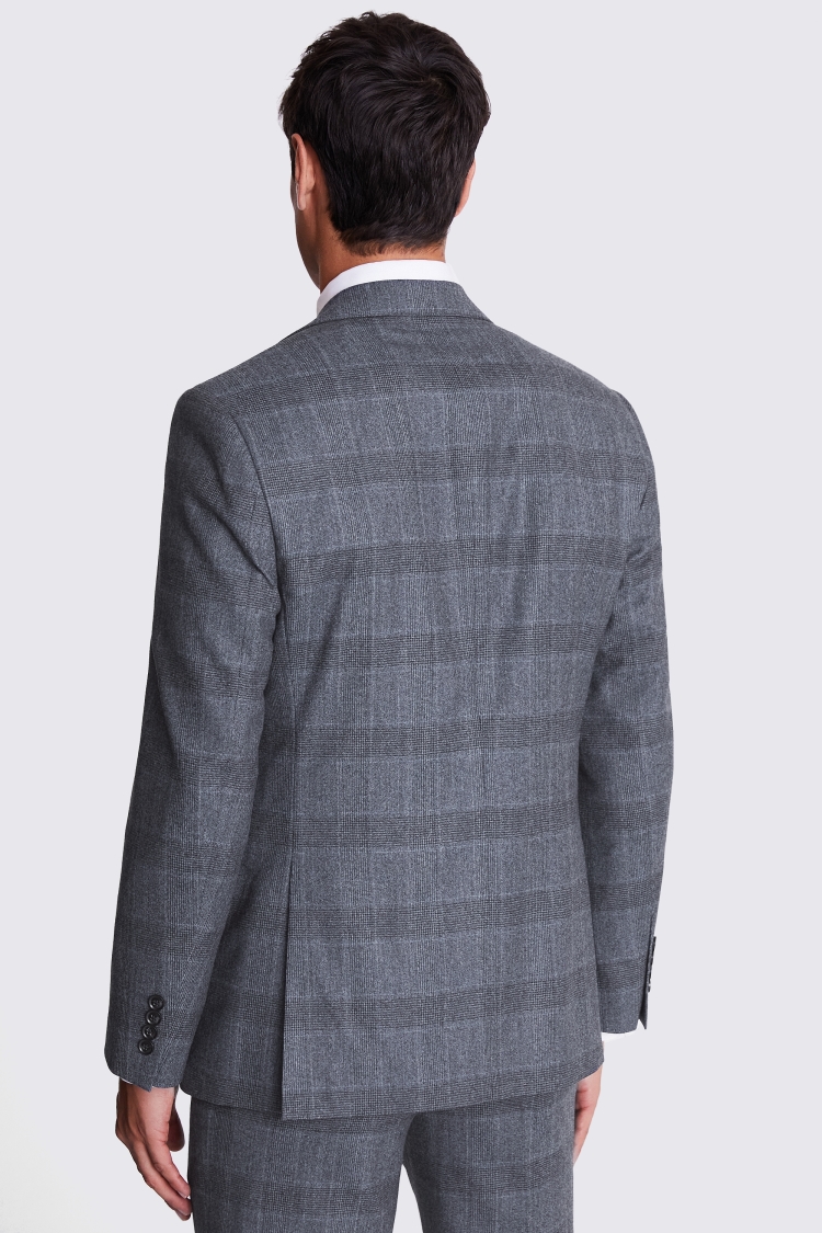 Italian Tailored Fit Grey Check Jacket