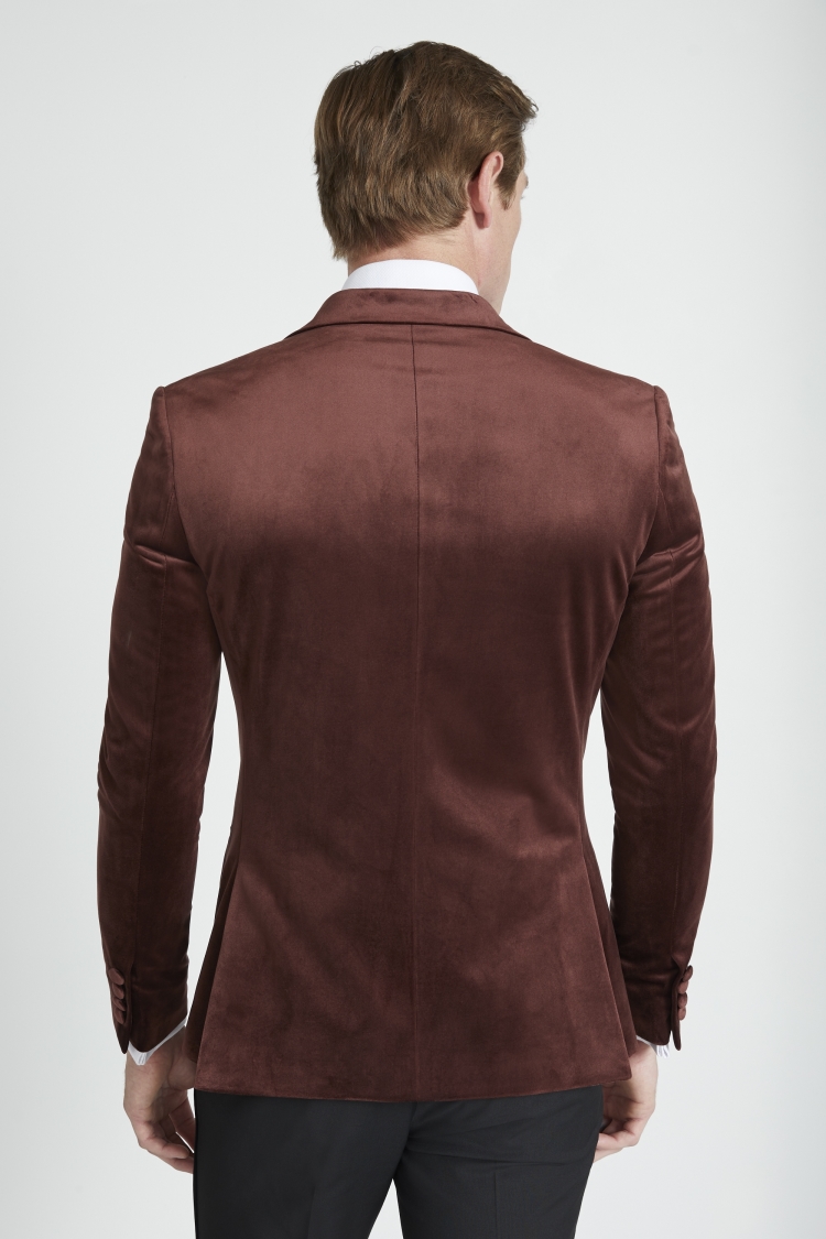 Slim Fit Plum Velvet Jacket