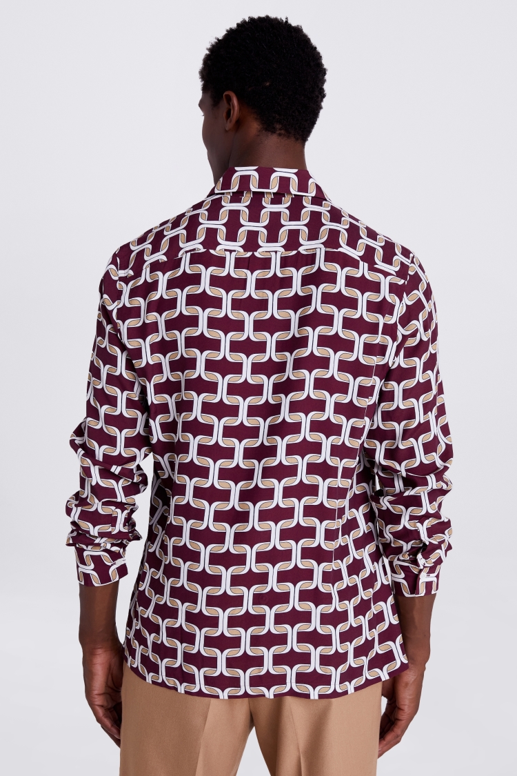 Tailored Fit Port Chain Print Shirt