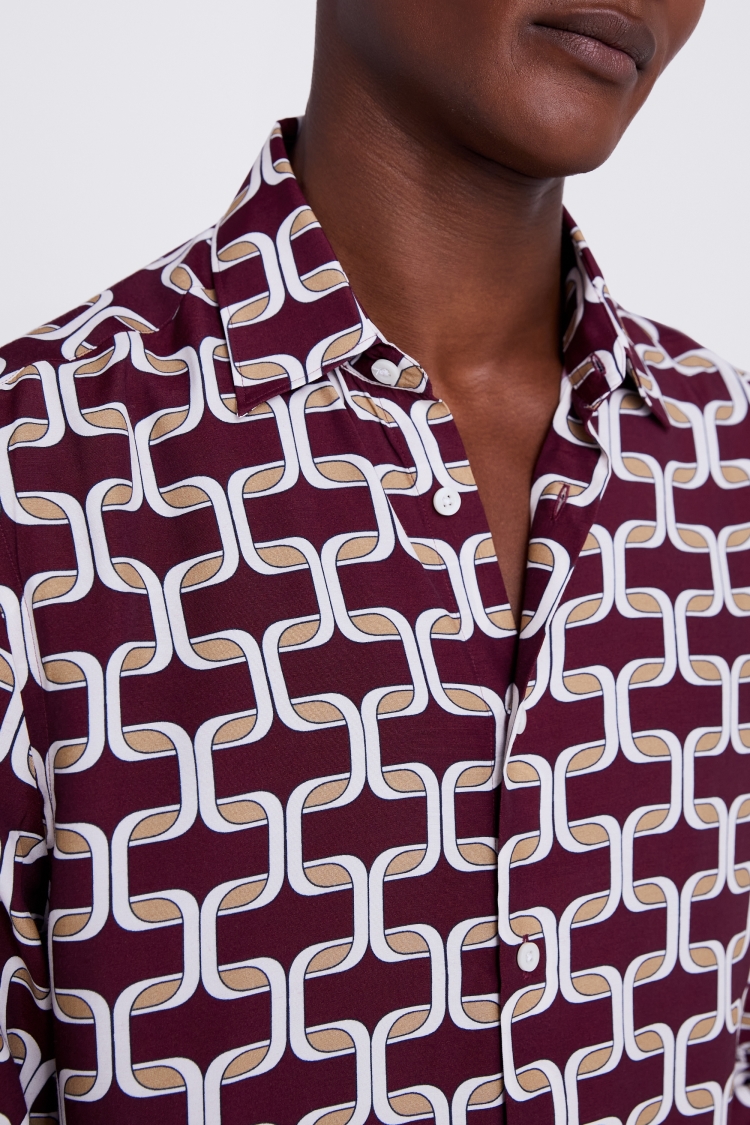 Tailored Fit Port Chain Print Shirt