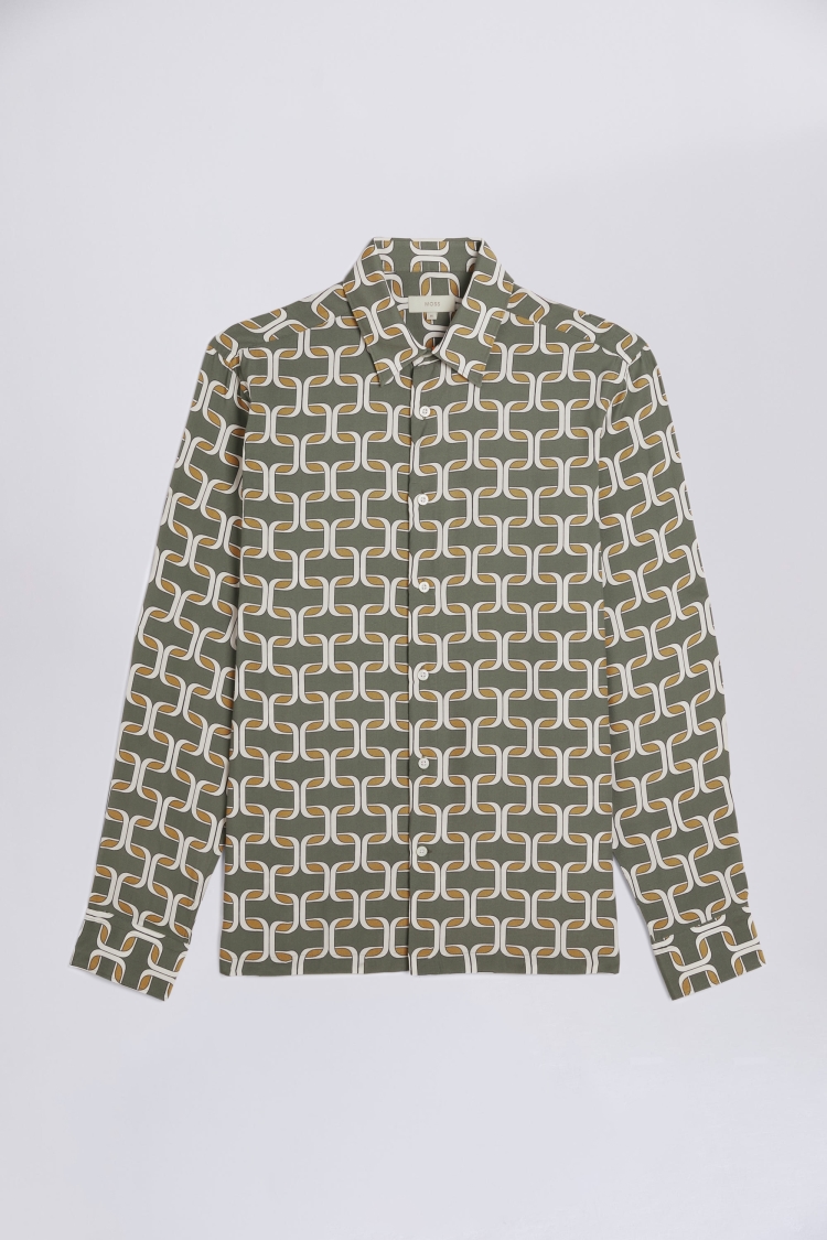 Light Khaki Chain Print Shirt | Buy Online at Moss