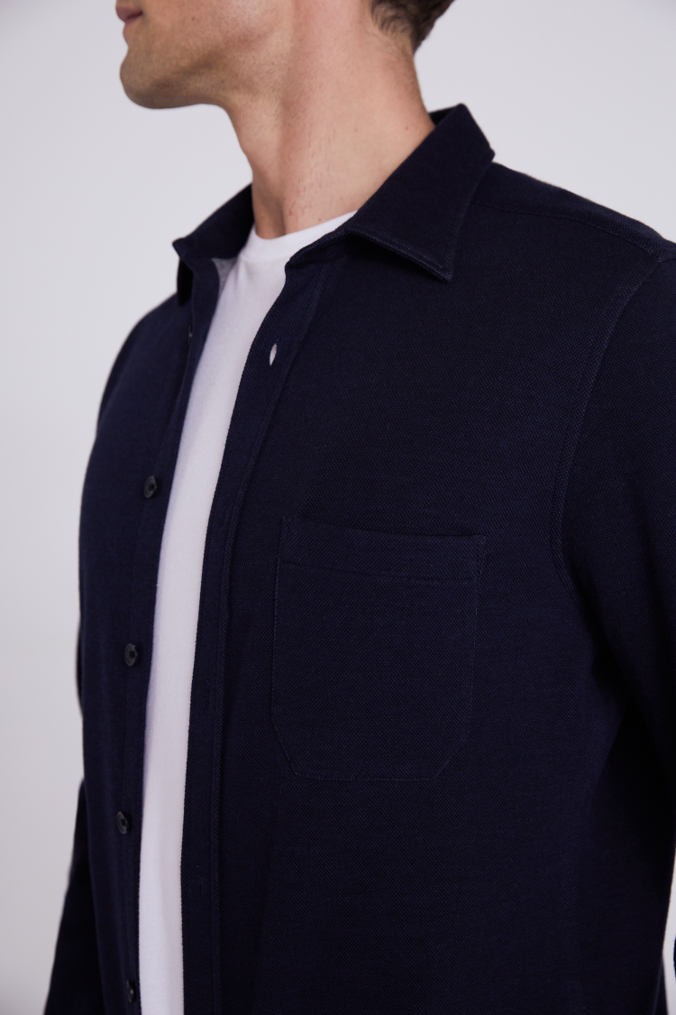 Navy Double Faced Overshirt