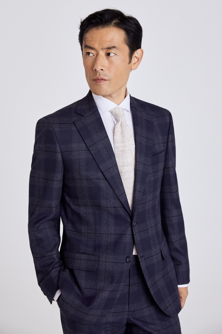 Tailored Fit Blue with Black Check Suit