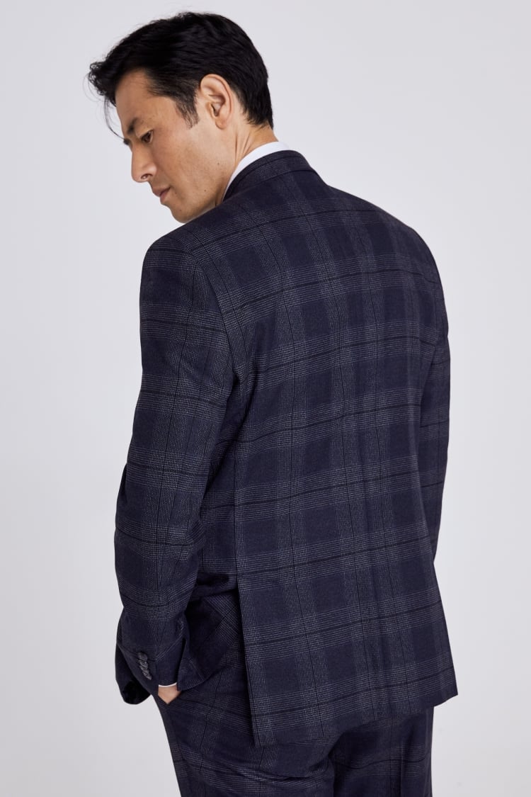 Tailored Fit Blue with Black Check Jacket