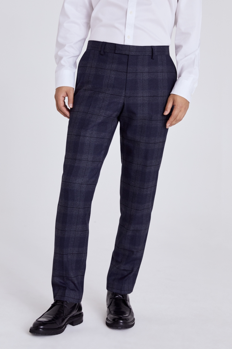 Tailored Fit Blue with Black Check Suit