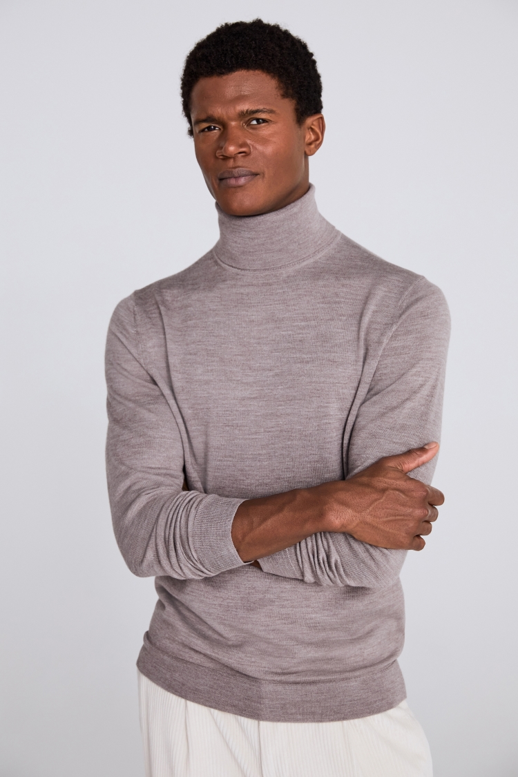 Iced Coffee Merino Roll-Neck Jumper | Buy Online at Moss