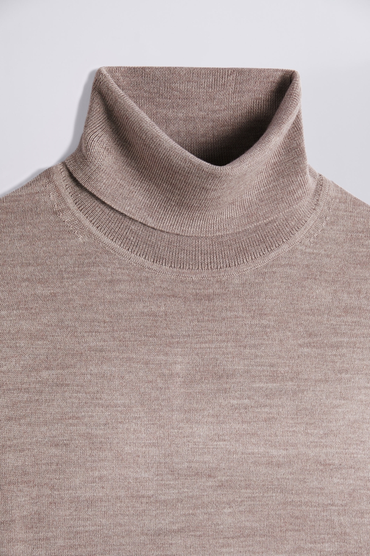Iced Coffee Merino Roll-Neck Jumper | Buy Online at Moss
