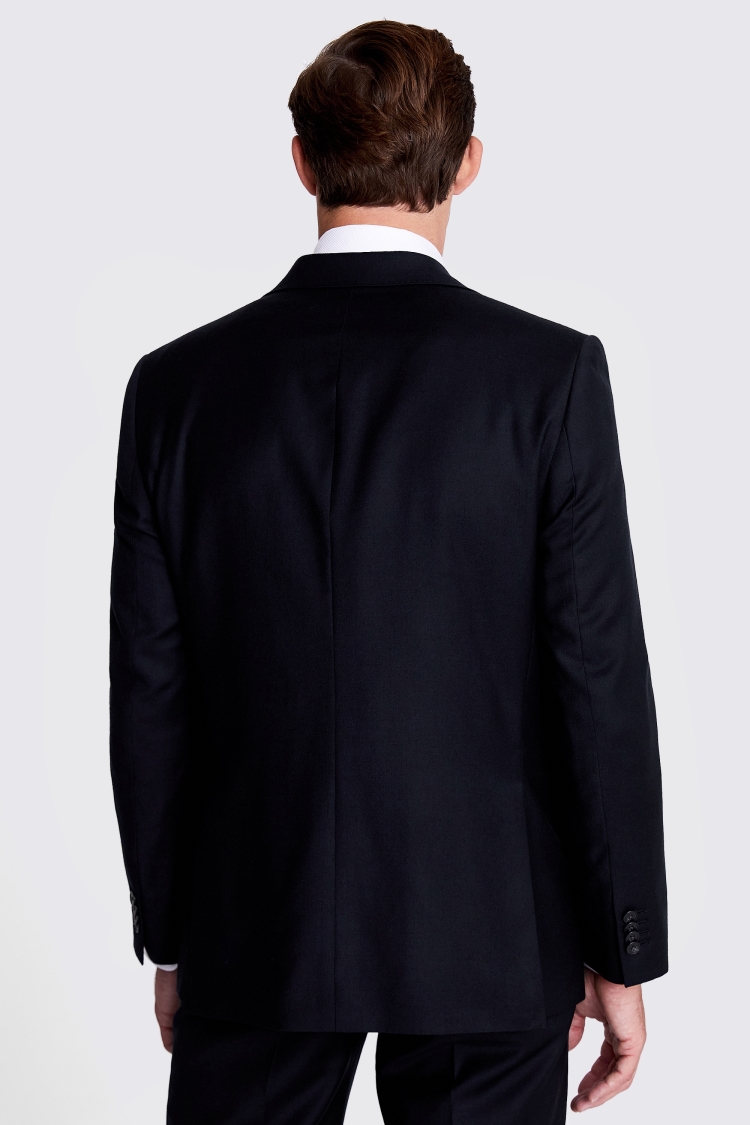 Regular Fit Black Twill Suit