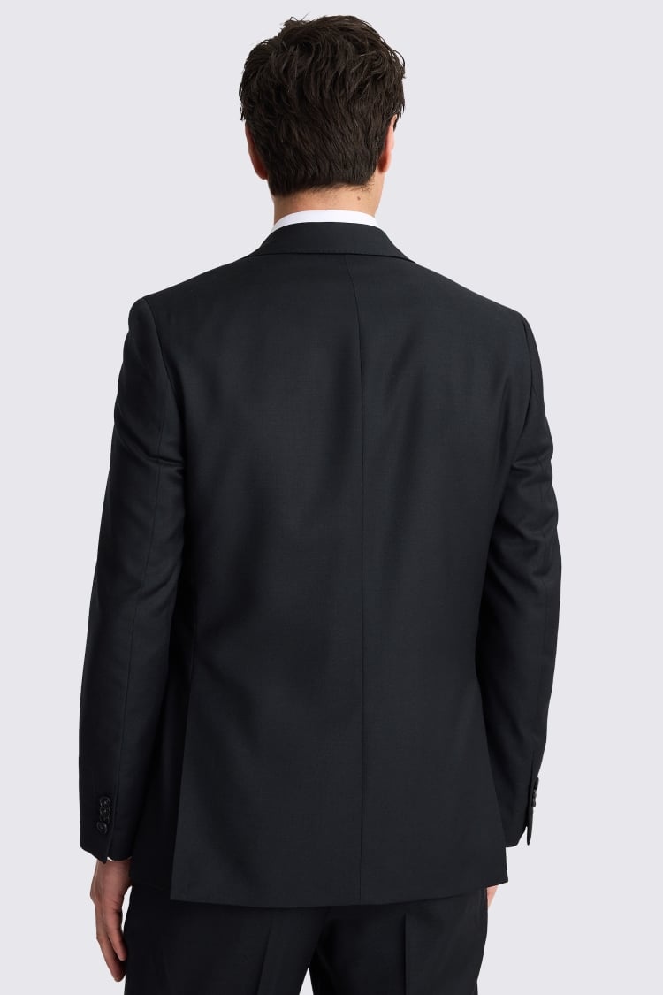 Regular Fit Black Twill Suit