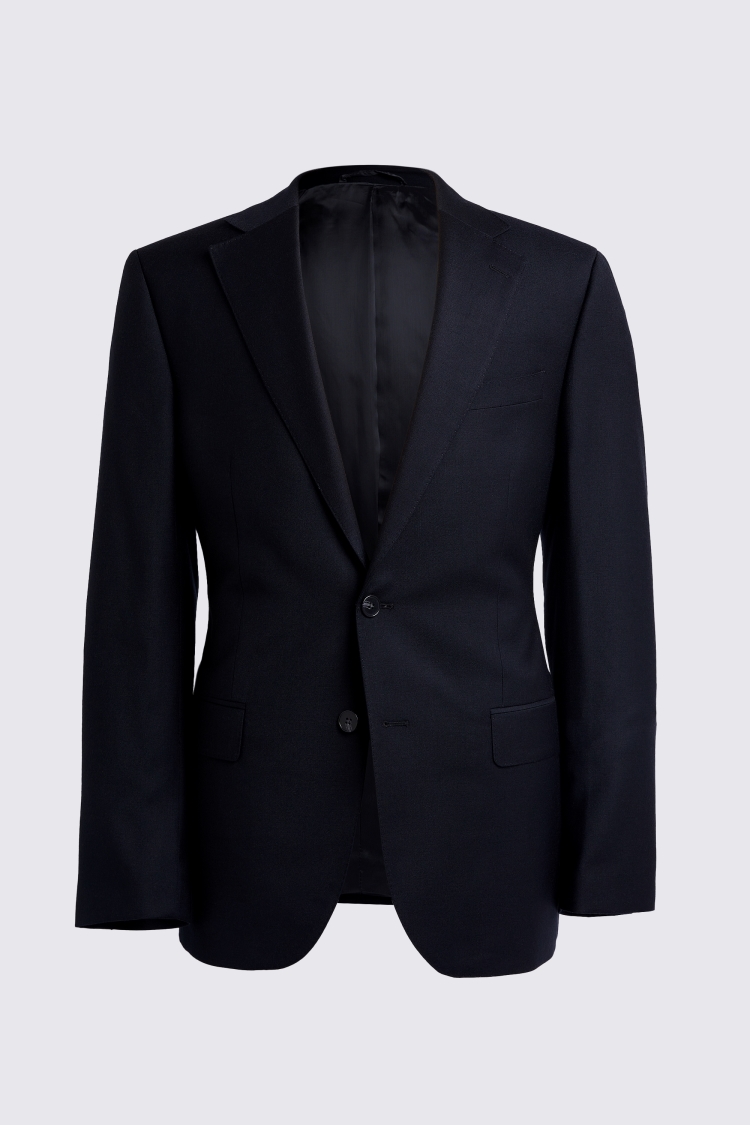 Regular Fit Black Twill Suit