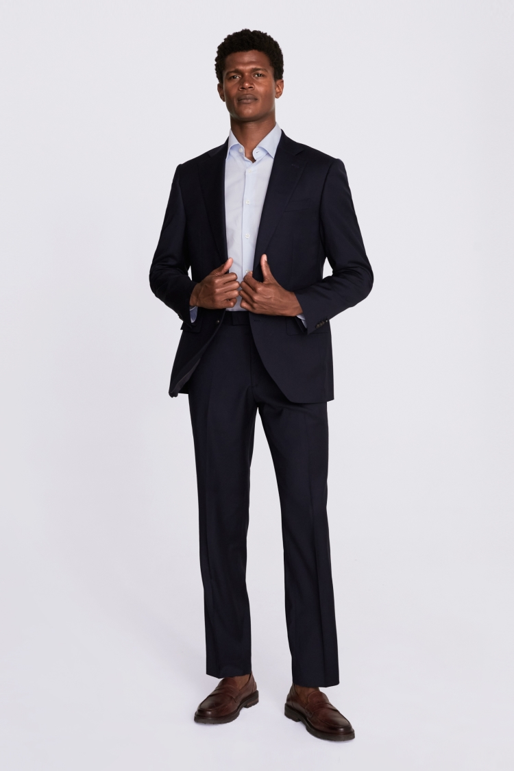 Regular Fit Navy Twill Suit