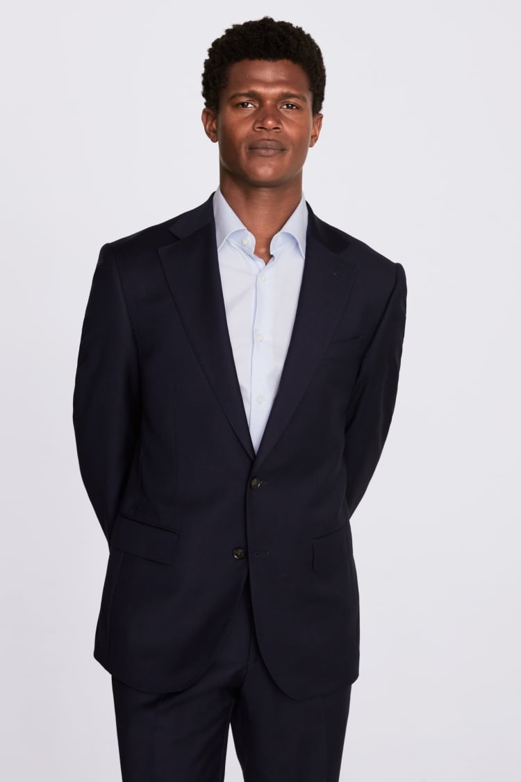 Regular Fit Navy Twill Suit