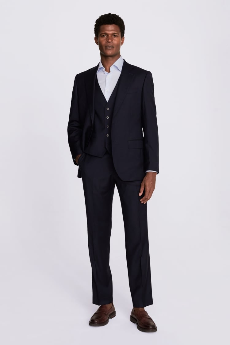 Regular Fit Navy Twill Suit