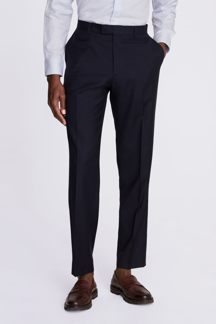 Regular Fit Navy Twill Pants