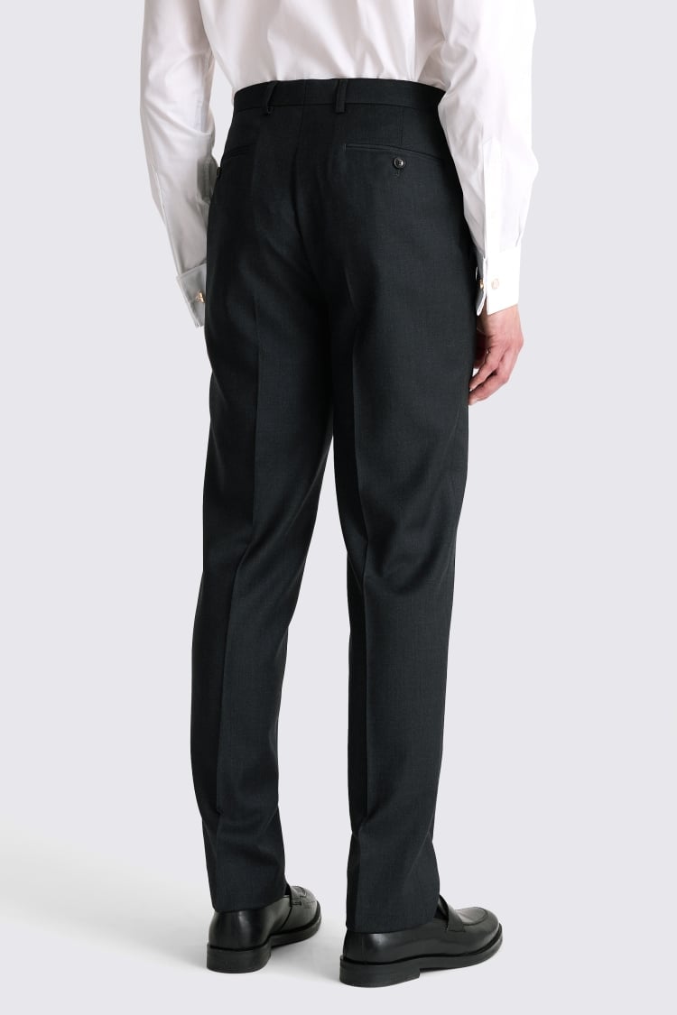 Regular Fit Charcoal Twill Trousers