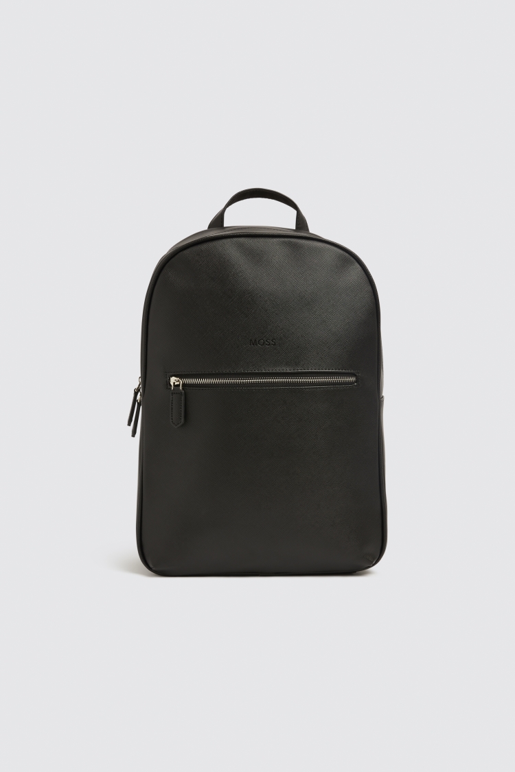 Black faux leather backpack hotsell