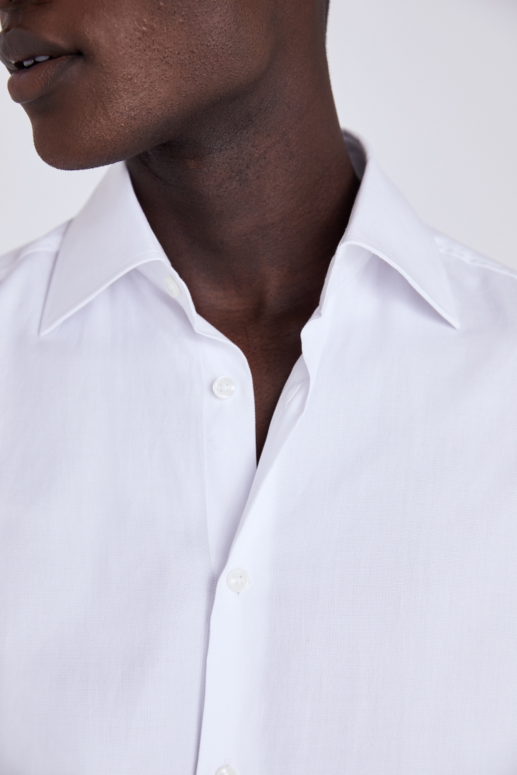 Tailored-Fit White Textured Shirt