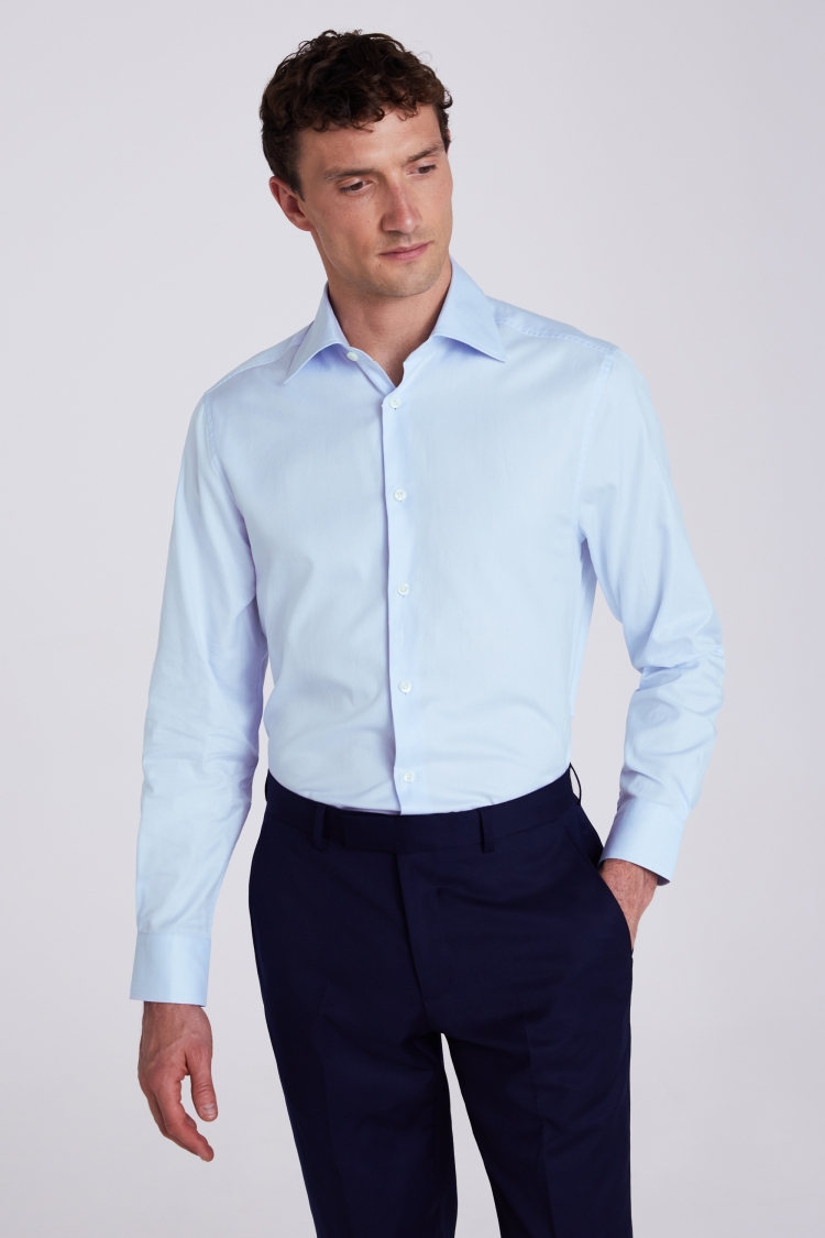 Tailored Fit Sky Textured Shirt