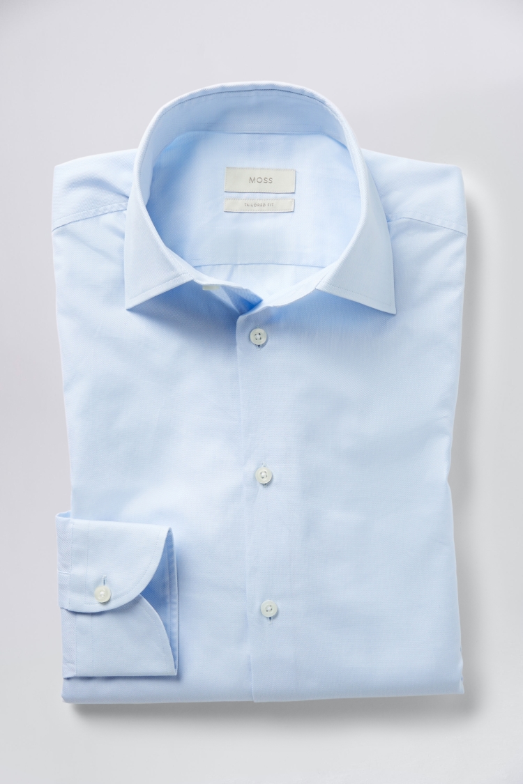 Tailored Fit Sky Textured Shirt