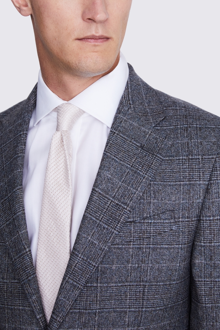 Italian Slim Fit Grey Check Suit