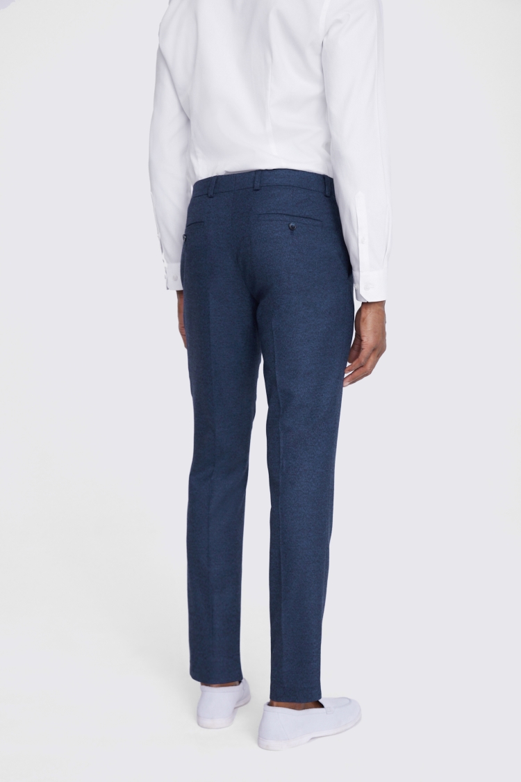 Slim Fit Blue Flannel Trousers