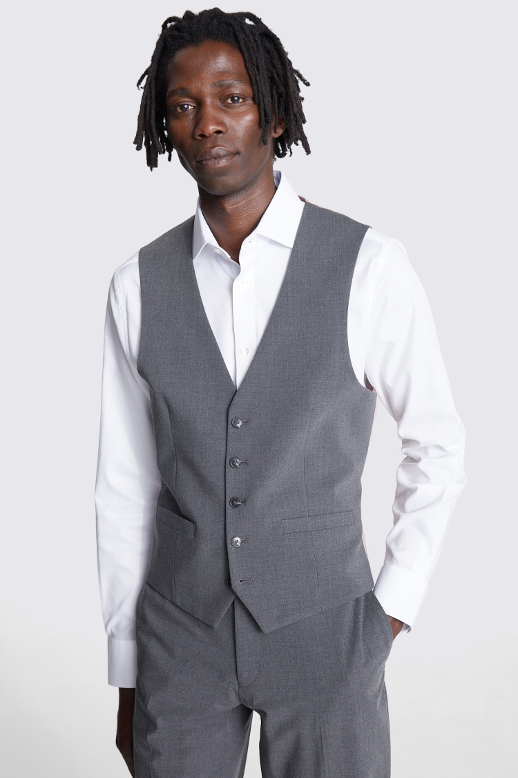 Slim Fit Grey Waistcoat | Buy Online at Moss