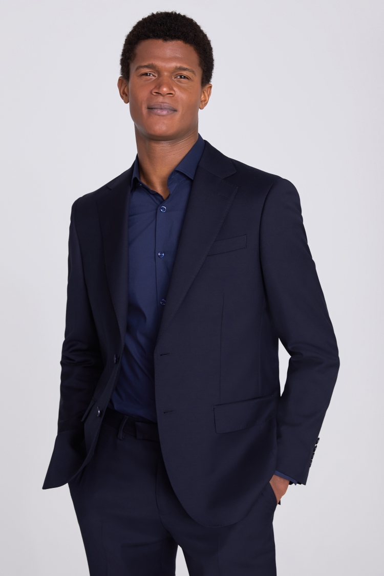 Navy sales tailored suit