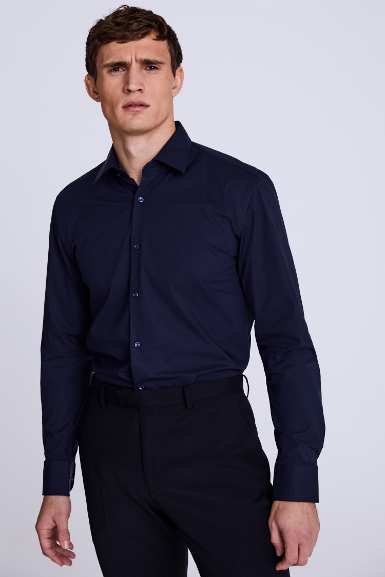 Boss Slim Fit Navy Shirt | Buy Online at Moss