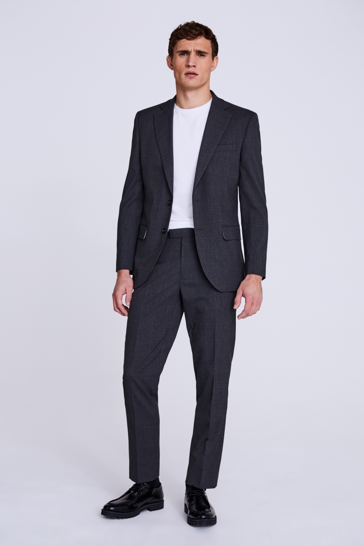 Tailored Fit Grey Check Suit