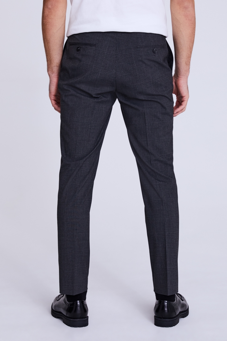 Tailored Fit Grey Check Trouser