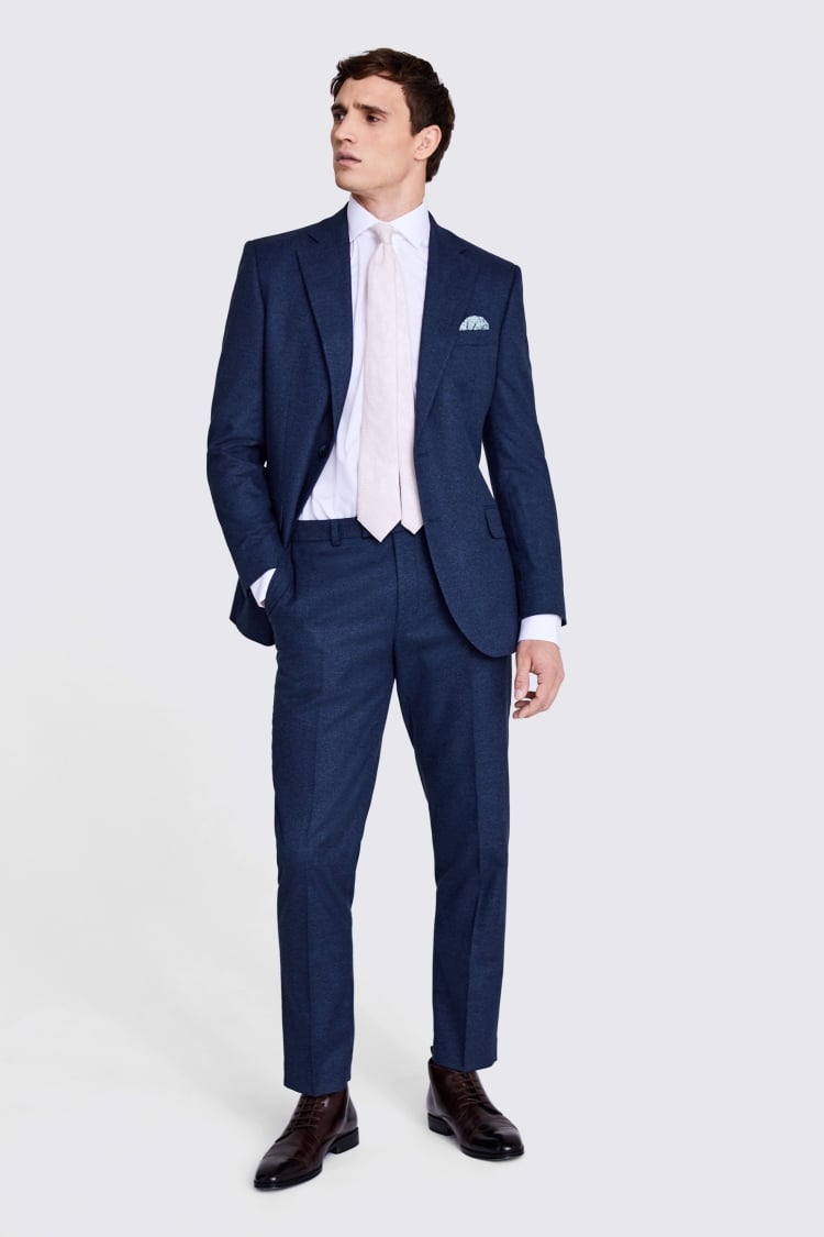 Tailored Fit Blue Flannel Suit