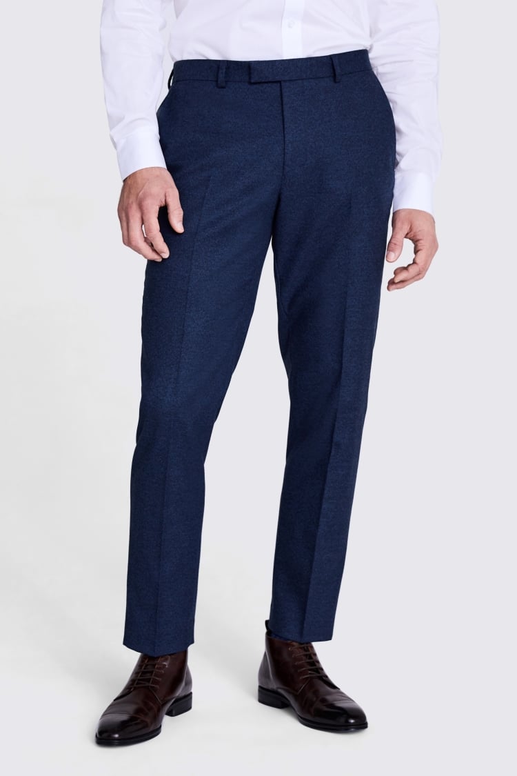 Tailored Fit Blue Flannel Pants