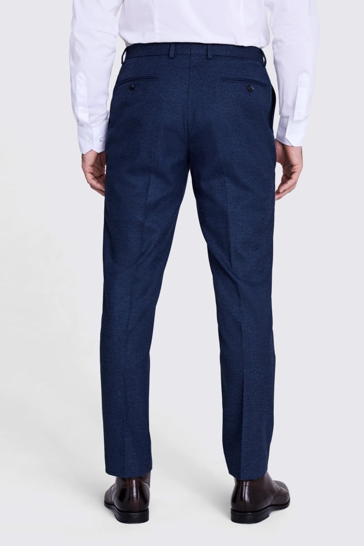 Tailored Fit Blue Flannel Trousers