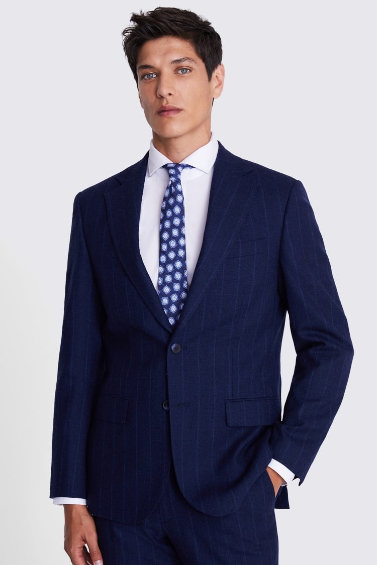 Regular Fit Blue Stripe Suit