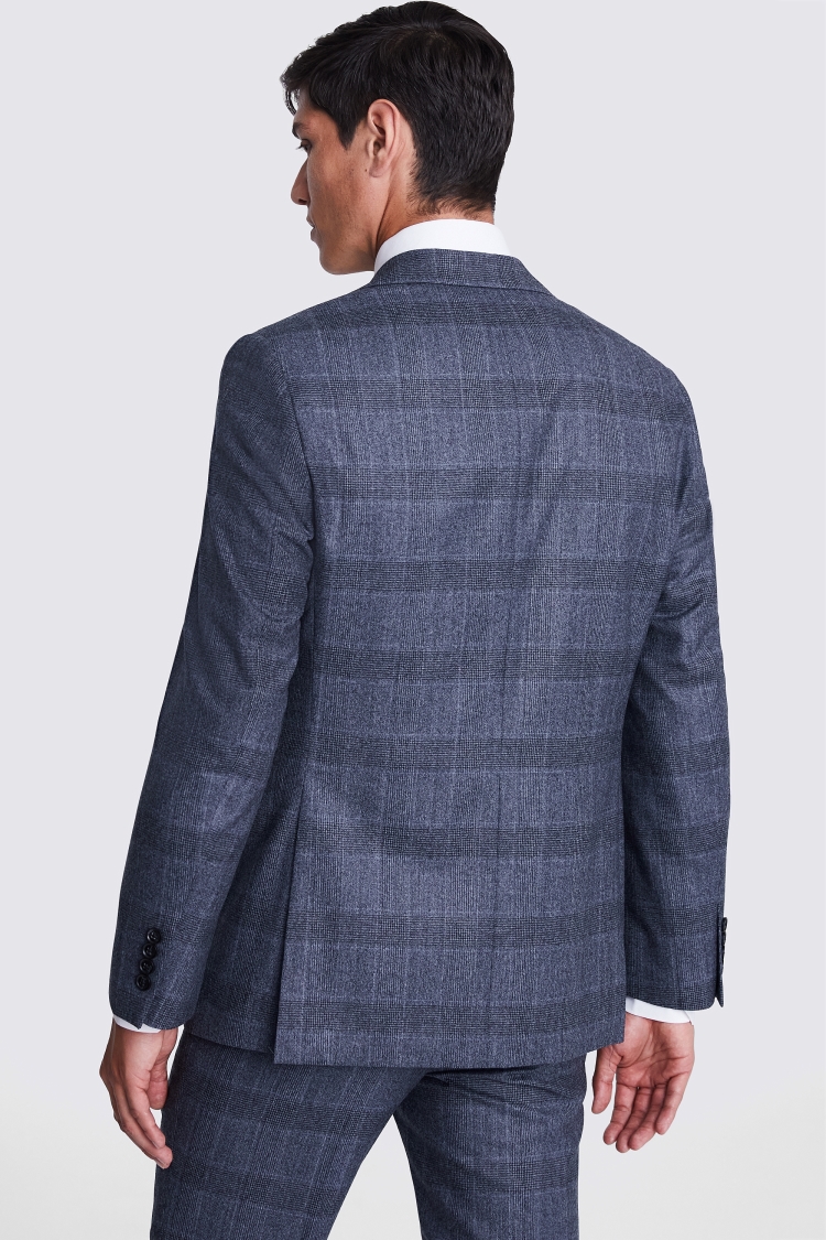 Italian Tailored Fit Blue Check Suit
