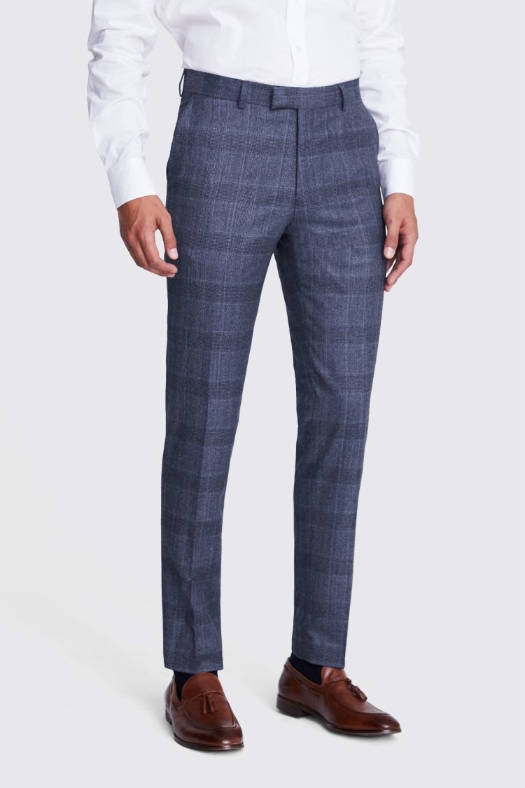 Italian Tailored Fit Blue Check Jacket