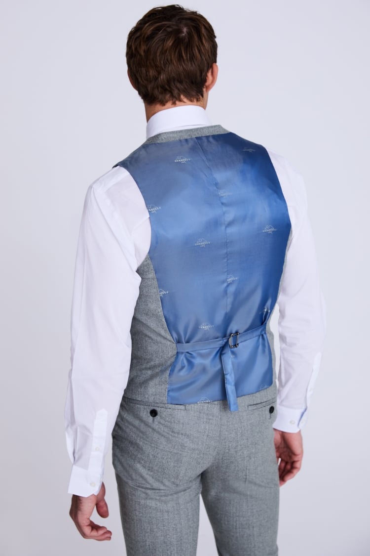 Italian Slim Fit Grey Flannel Vest