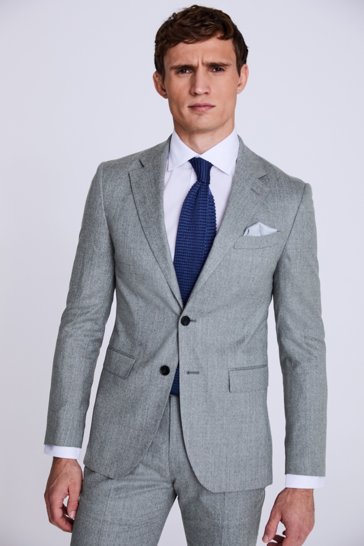 Light Grey Twill Classic Suit Jacket