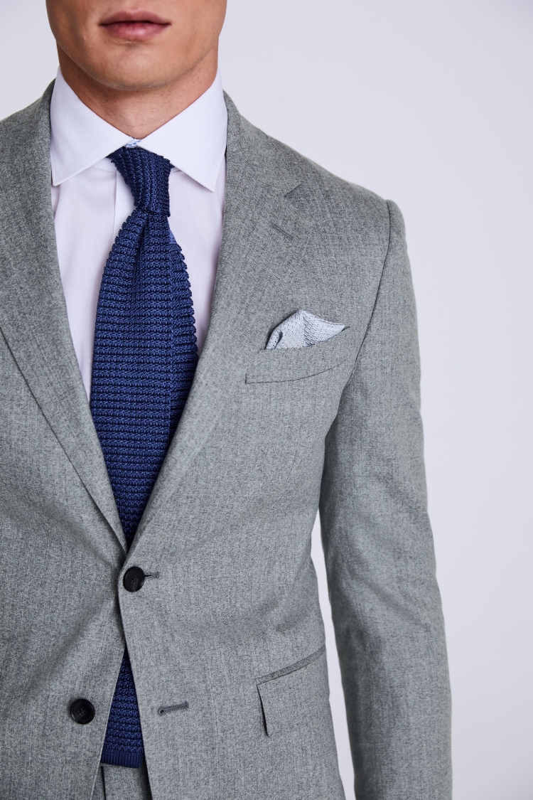 Italian Slim Fit Grey Flannel Suit
