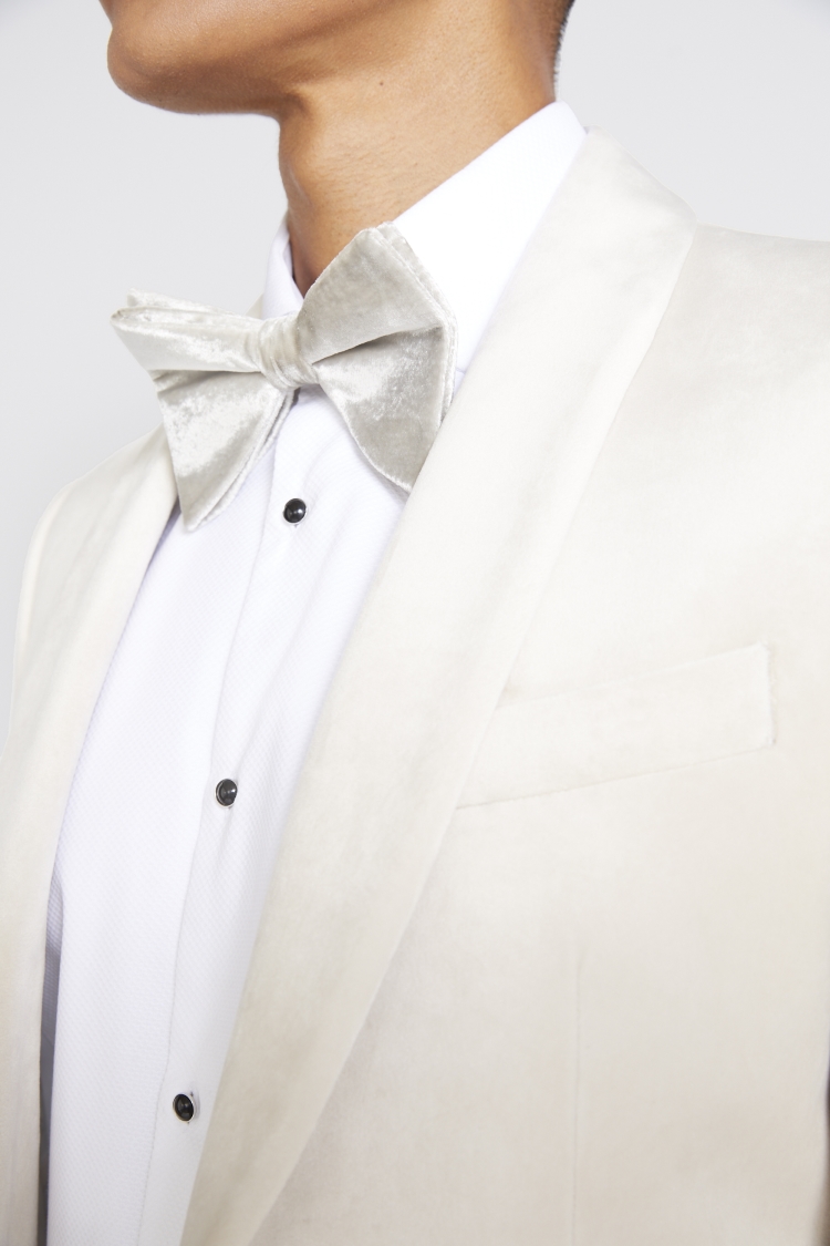 Winter White Floppy Velvet Bow Tie